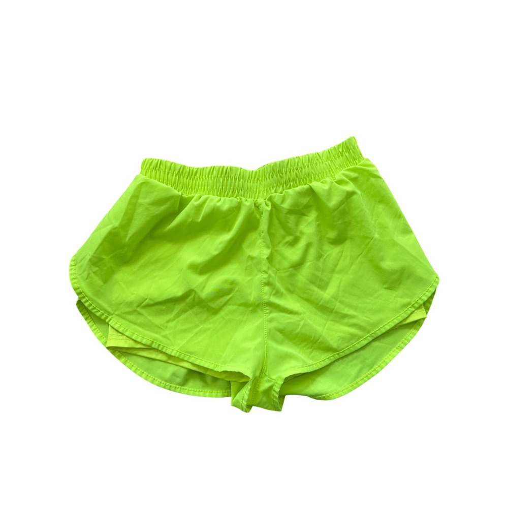 Neon Yellow Shein Running Shorts Athletic Gym‎ Workout Activewear Sportswear